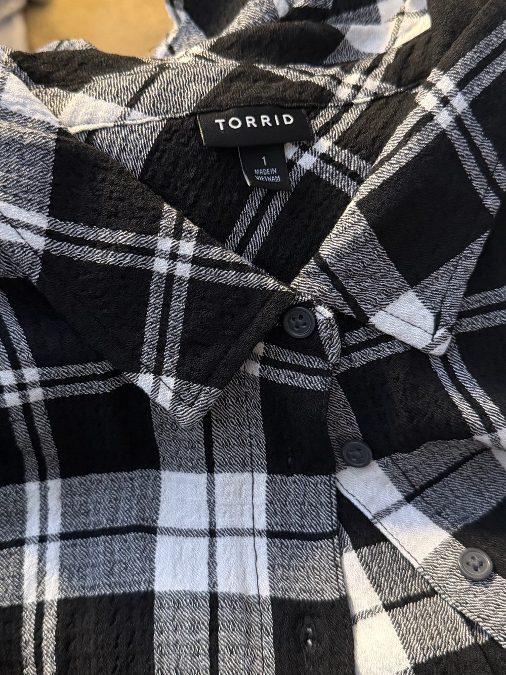 Torrid Comet Plaid black Button-Up Shirt